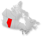 Location of Alberta on map of Canada