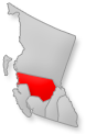 Location of the Cariboo Chilcotin Coast region on British Columbia map