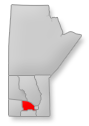 Location of the Central Manitoba region on Manitoba map