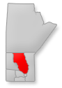 Location of the Interlake Region region on Manitoba map