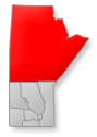 Location of the Manitoba North region on Manitoba map