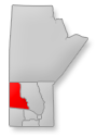 Location of the Parkland Region region on Manitoba map
