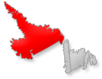 Location of the Labrador region on Newfoundland Labrador map