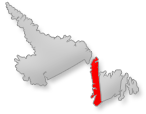 Location of the Western region on Newfoundland Labrador map