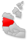 Location of the Sahtu region on Northwest Territories map