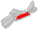Location of the Eastern Shore region on Nova Scotia map