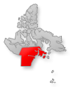 Location of the Kivalliq region on Nunavut map