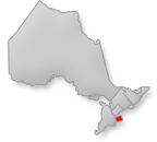 Location of the Niagara Canada region on Ontario map