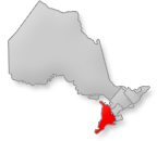 Location of the Southwest Ontario region on Ontario map