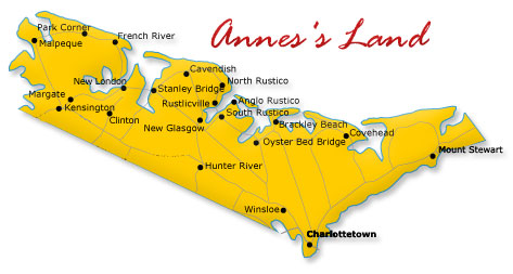 Map cutout of the Anness Land region in Prince Edward Island, Canada