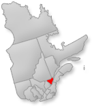 Location of the Charlevoix region on Quebec map