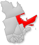 Location of the Duplessis region on Quebec map