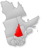 Location of the Saguenay Lac Saint Jean region on Quebec map