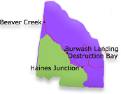 Map cutout of the Kluane region in Yukon, Canada
