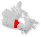 Map location of Manitoba, Canada