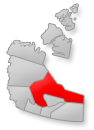 Map location of North Slave, Northwest Territories Canada