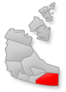 Map location of South Slave, Northwest Territories Canada