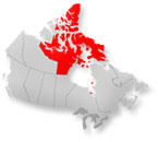 Map location of Nunavut, Canada