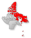 Map location of Qikiqtaaluk, Nunavut Canada