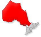 Map location of Northeastern Ontario, Ontario Canada