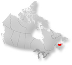 Map location of Prince Edward Island, Canada
