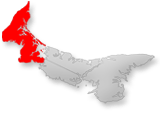 Location of the North Cape Coastal region on Prince Edward Island map