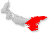 Map location of Points East Coastal, Prince Edward Island Canada