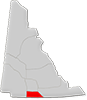 Map location of Southern Lakes, Yukon Canada